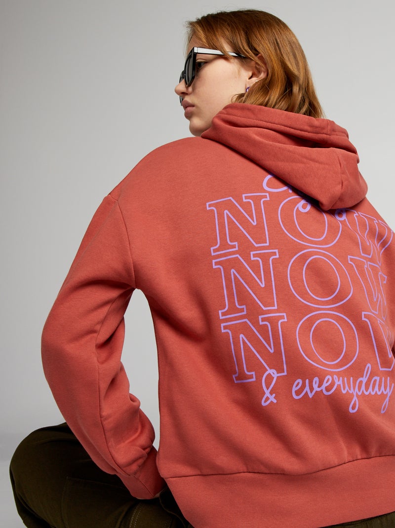 Sudadera con capucha estampada ROJO - Kiabi