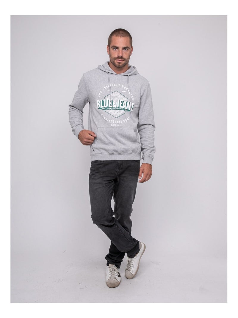 Sudadera con capucha estampada WADADY Gris jaspeado - Kiabi