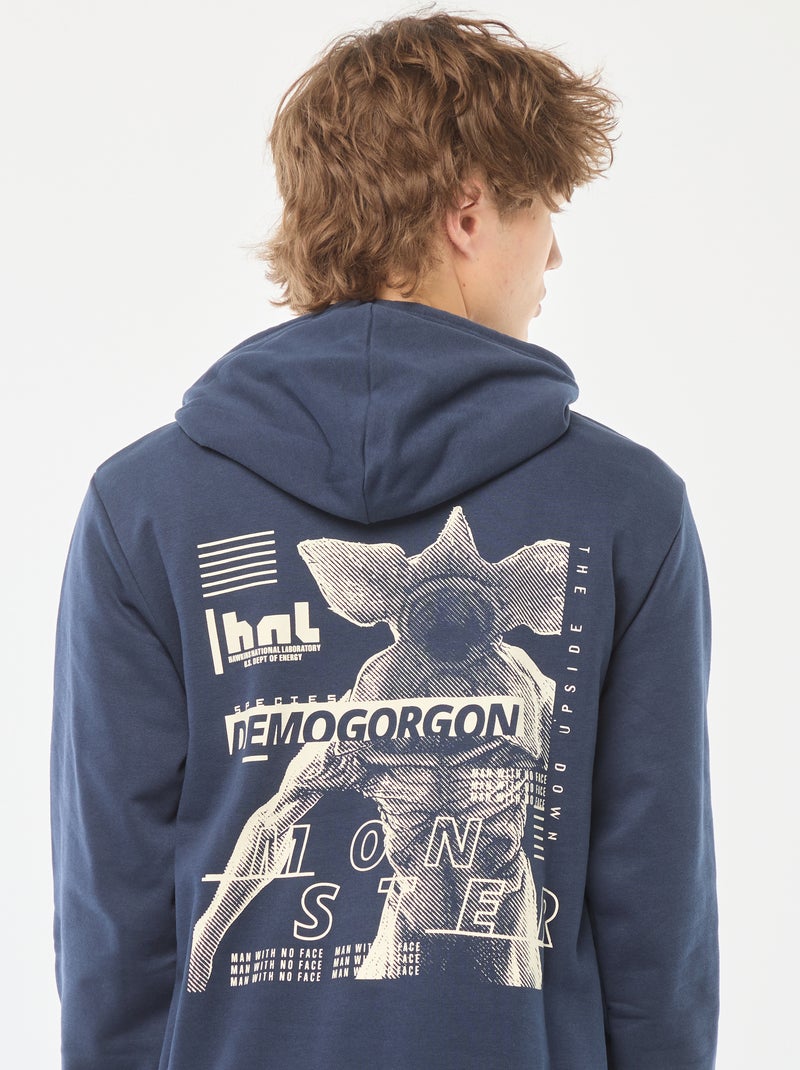 Sudadera con capucha estampado en ambos lados 'Stranger Things' Azul - Kiabi
