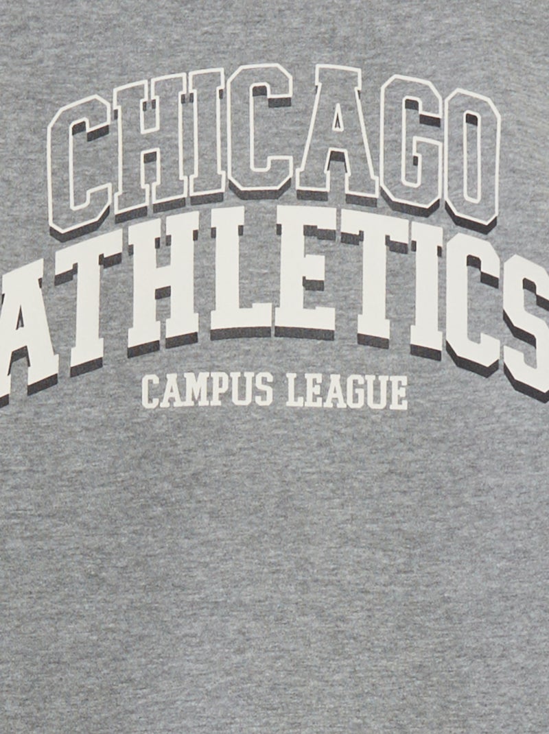 Sudadera con capucha estilo americano GRIS - Kiabi