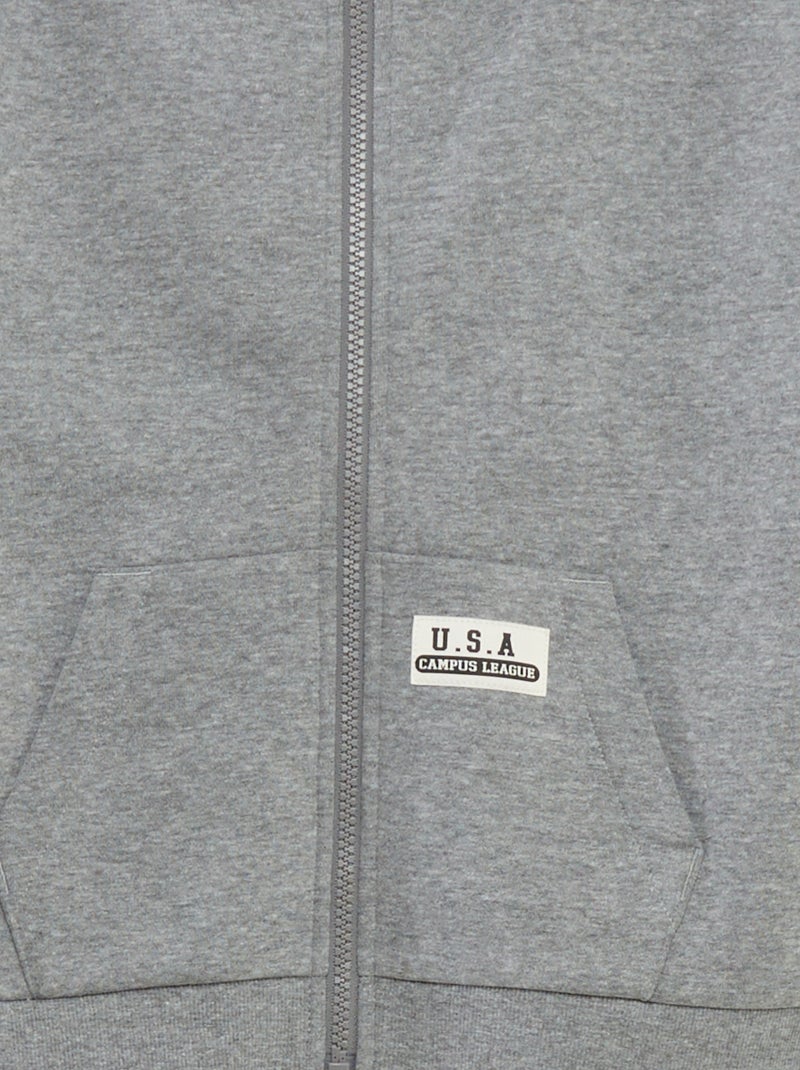 Sudadera con capucha estilo americano GRIS - Kiabi