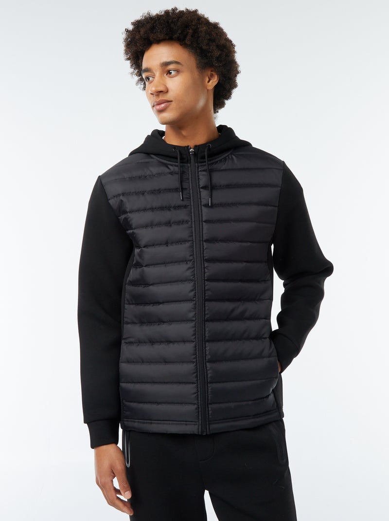 Sudadera con capucha estilo anorak negro - Kiabi