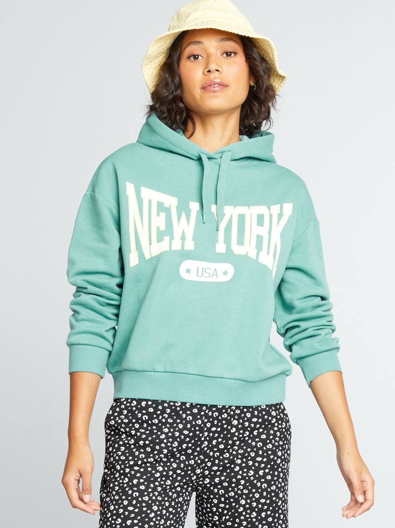 Sudadera con capucha estilo campus AZUL - Kiabi