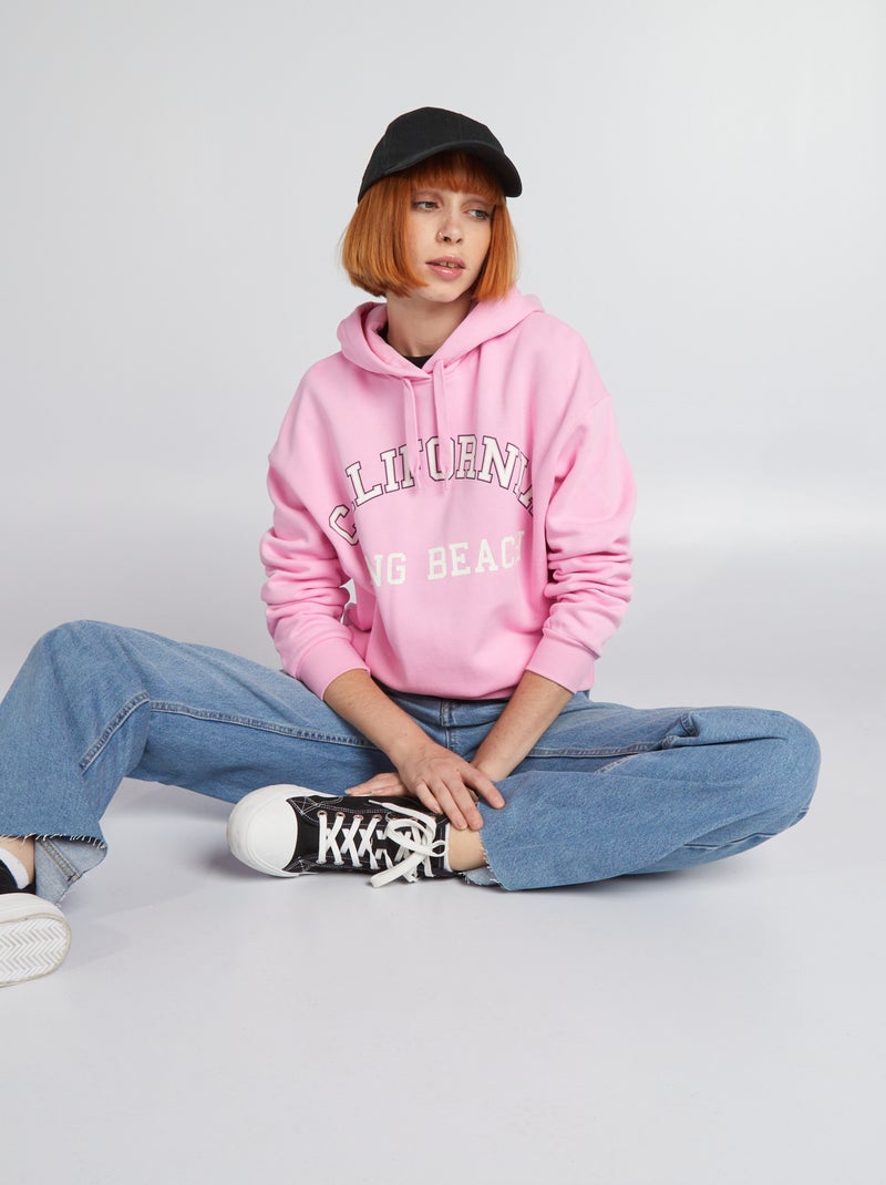 Sudadera con capucha estilo campus ROJO - Kiabi