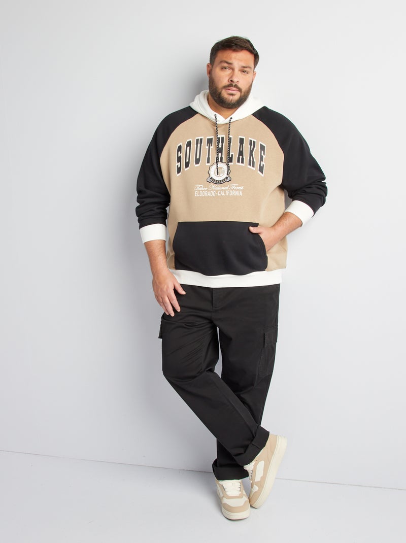Sudadera con capucha estilo universidad americana BEIGE - Kiabi