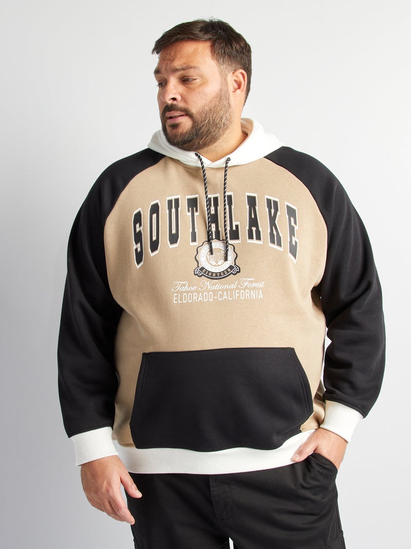 Sudadera con capucha estilo universidad americana BEIGE - Kiabi
