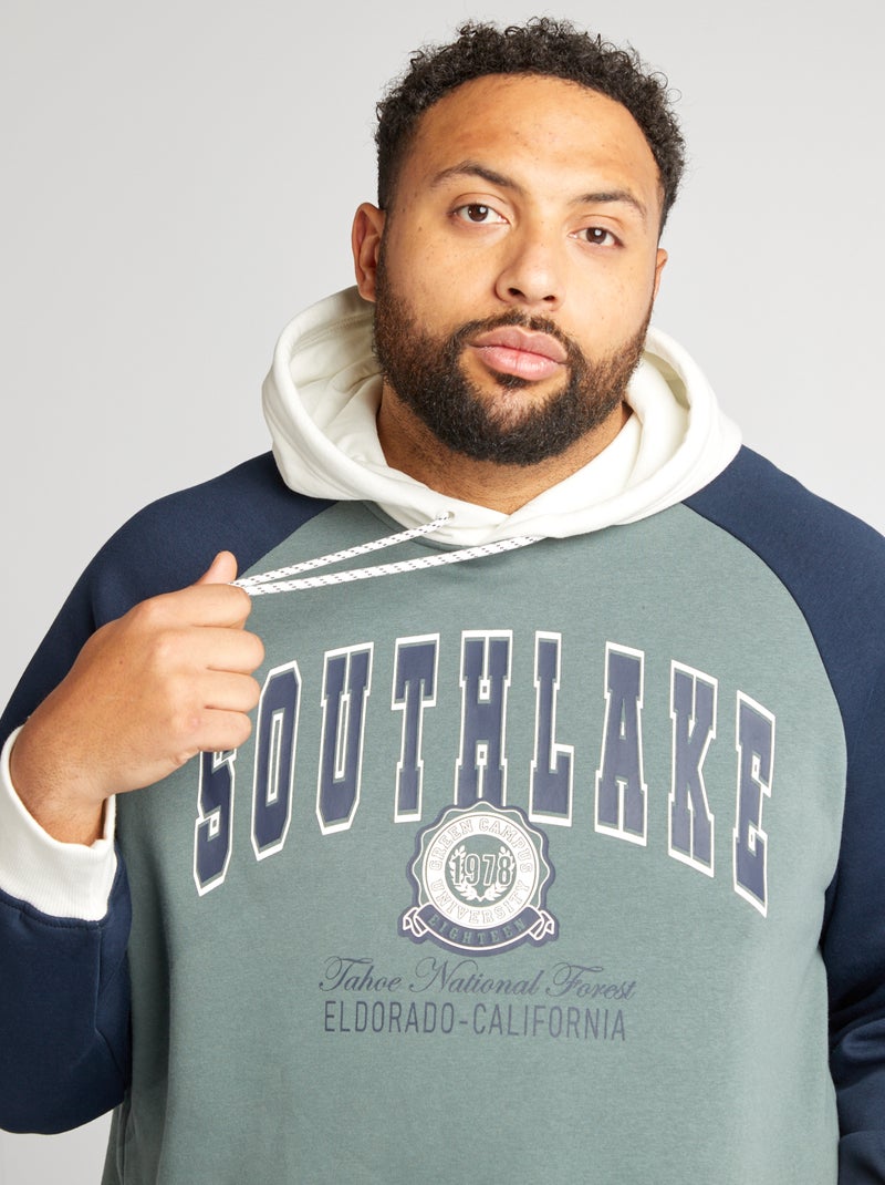 Sudadera con capucha estilo universidad americana VERDE - Kiabi
