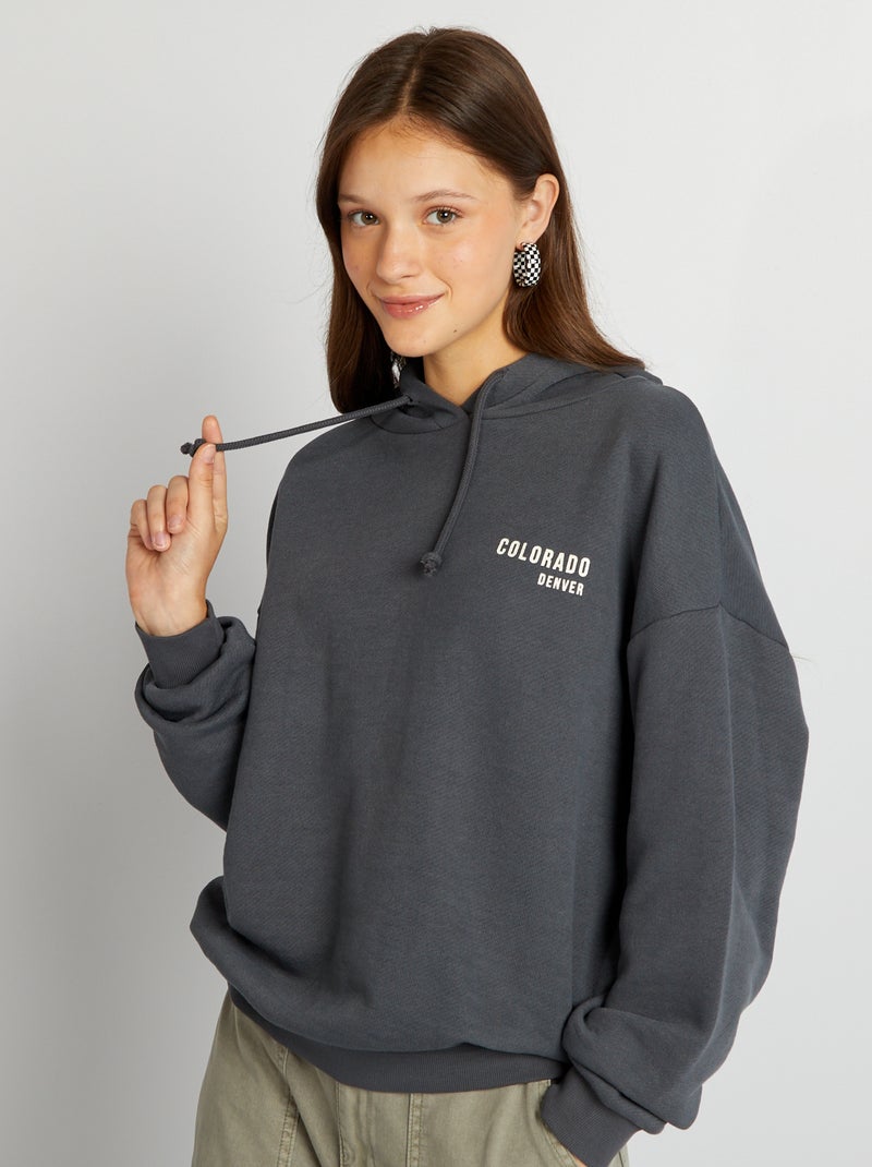 Sudadera con capucha estilo USA NEGRO - Kiabi