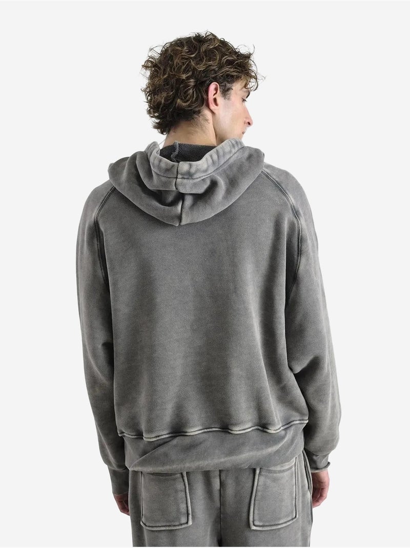 Sudadera con capucha extragrande y bolsillo giesto Caqui - Kiabi