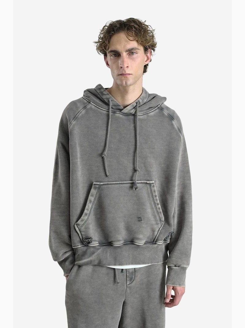 Sudadera con capucha extragrande y bolsillo giesto Caqui - Kiabi
