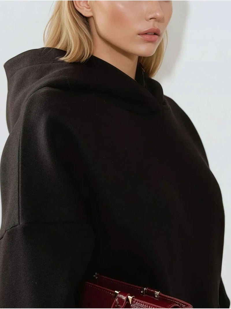 Sudadera con capucha extragrande y pesada hiccup Negro - Kiabi
