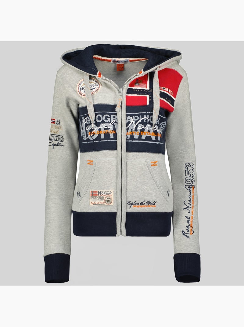 Sudadera con capucha flyer – geographical norway Gris claro - Kiabi