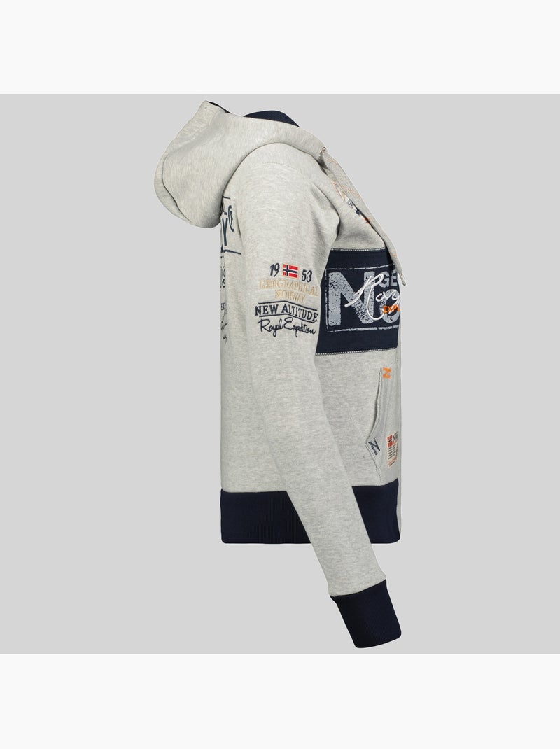 Sudadera con capucha flyer – geographical norway Gris claro - Kiabi