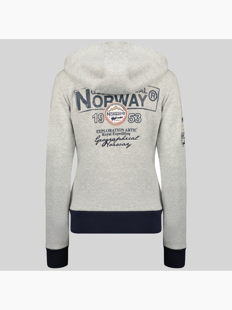 Sudadera con capucha flyer – geographical norway Gris claro - Kiabi