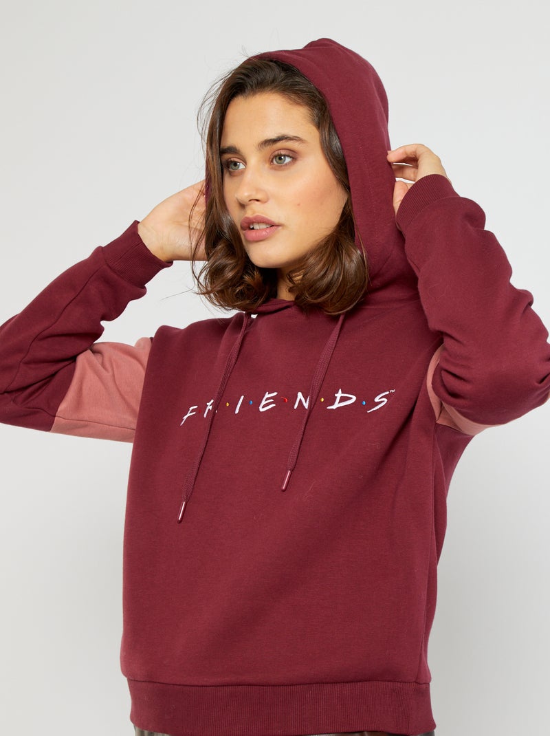 Sudadera con capucha 'Friends' burdeos - Kiabi