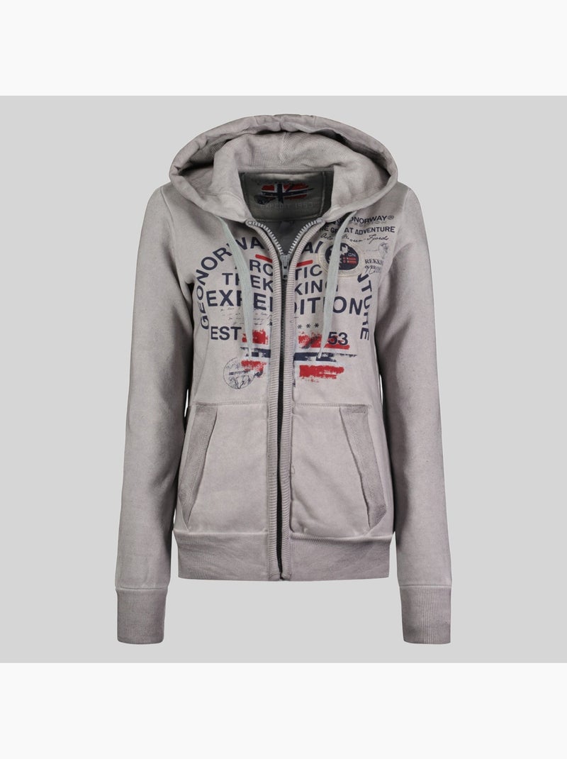Sudadera con capucha gergen – geographical norway Gris claro - Kiabi