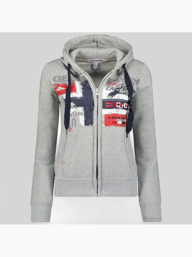 Sudadera con capucha getchup – geographical norway Gris claro - Kiabi