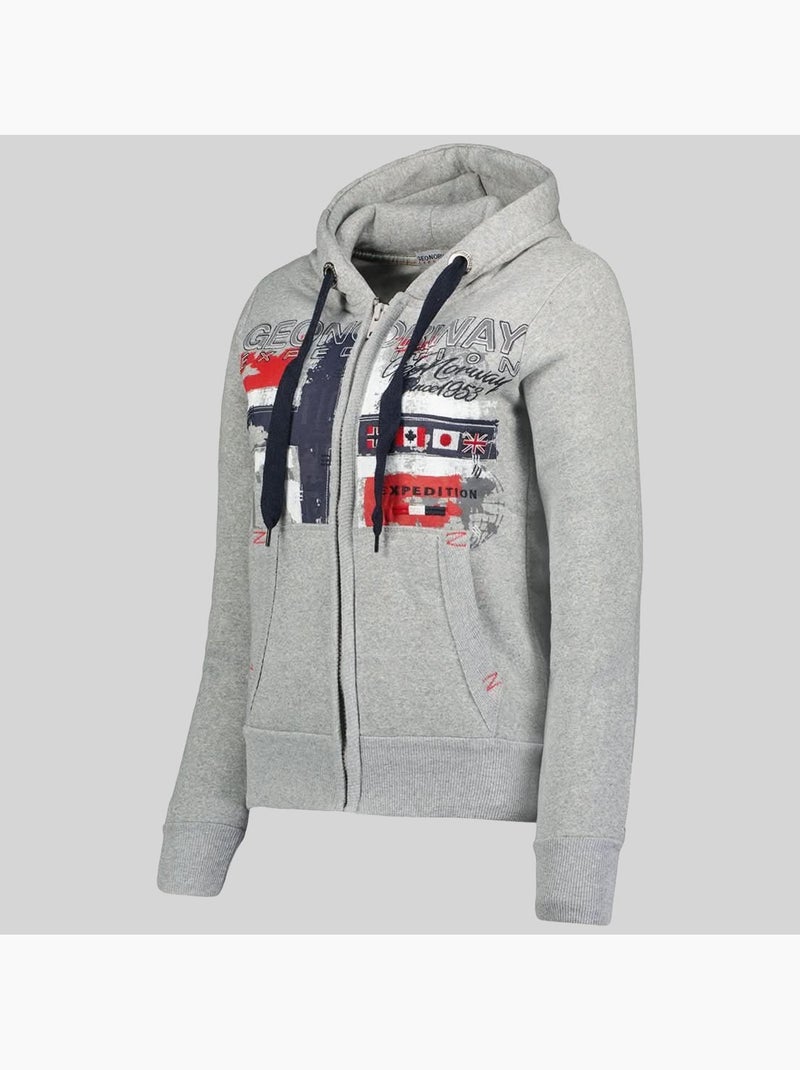 Sudadera con capucha getchup – geographical norway Gris claro - Kiabi