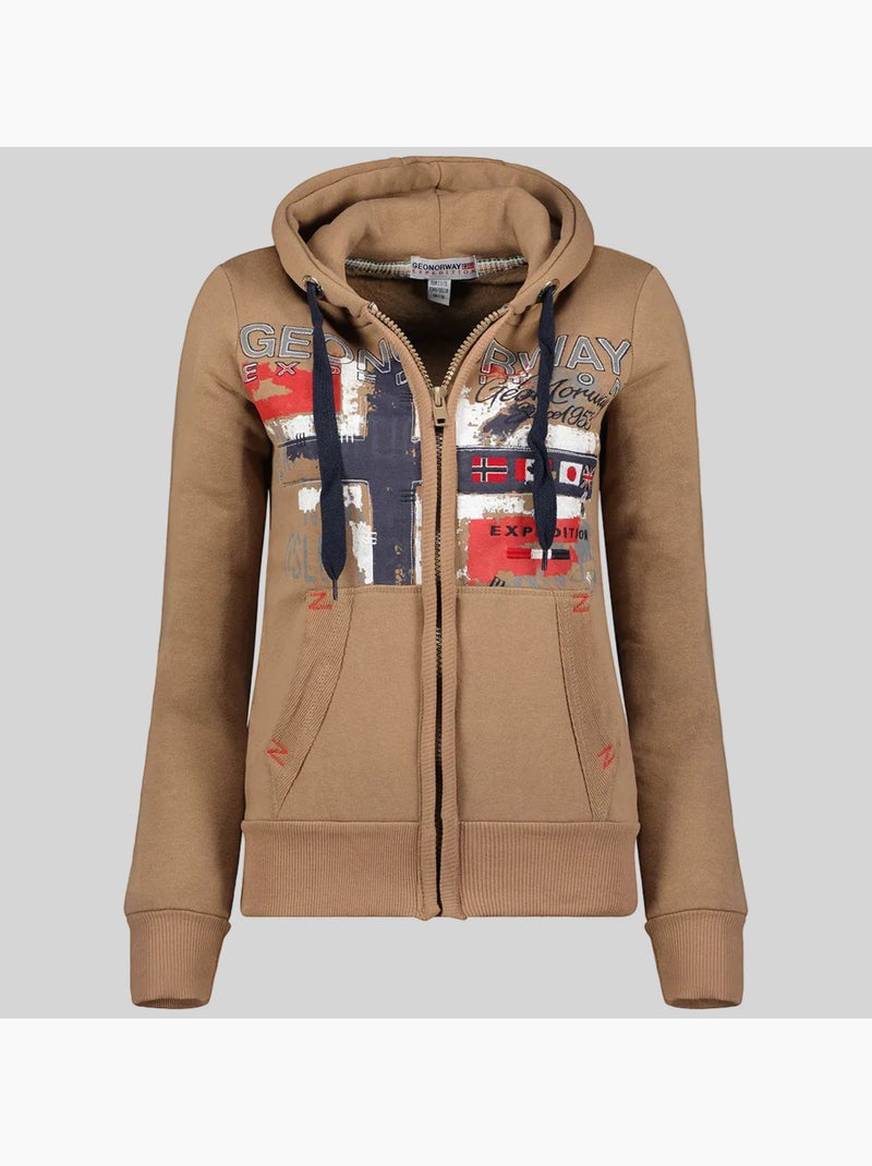 Sudadera con capucha getchup – geographical norway Taupe - Kiabi