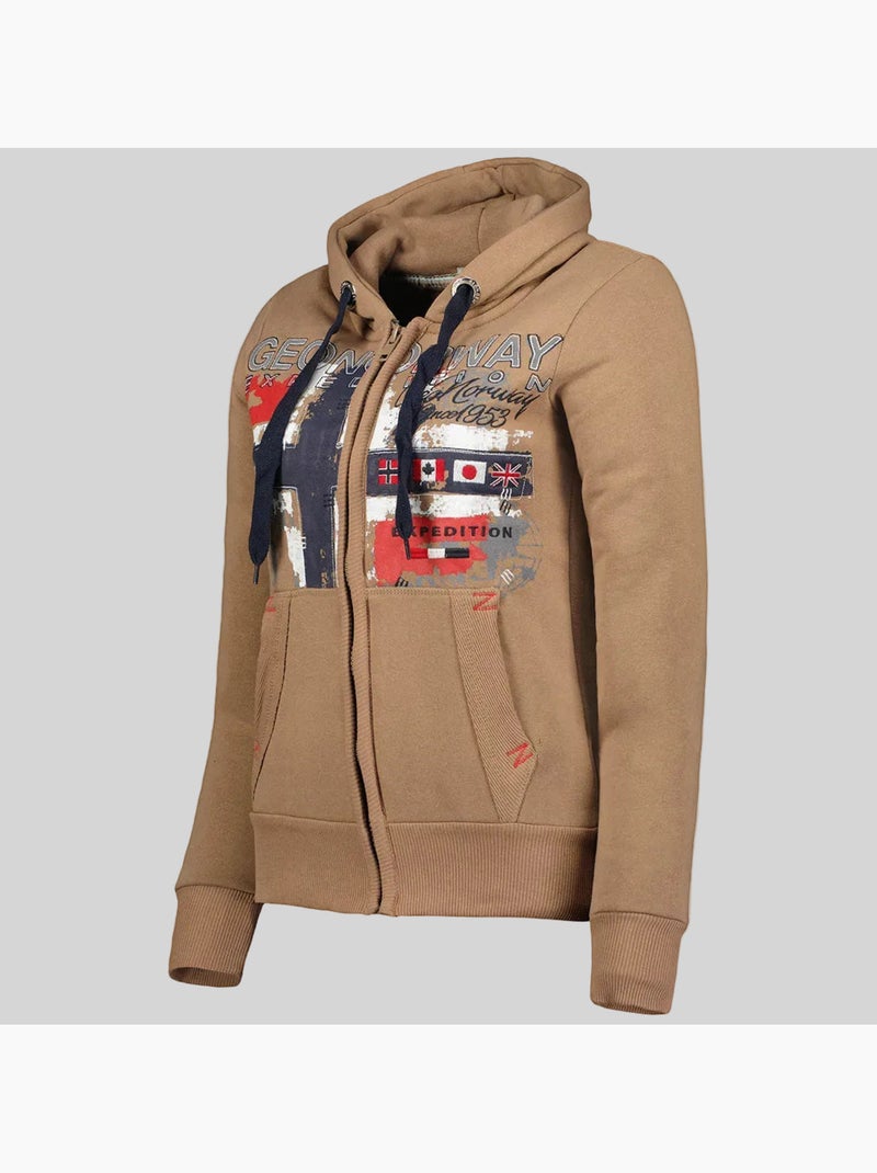 Sudadera con capucha getchup – geographical norway Taupe - Kiabi