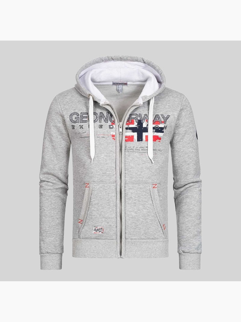 Sudadera con capucha gisland – geographical norway Gris claro - Kiabi