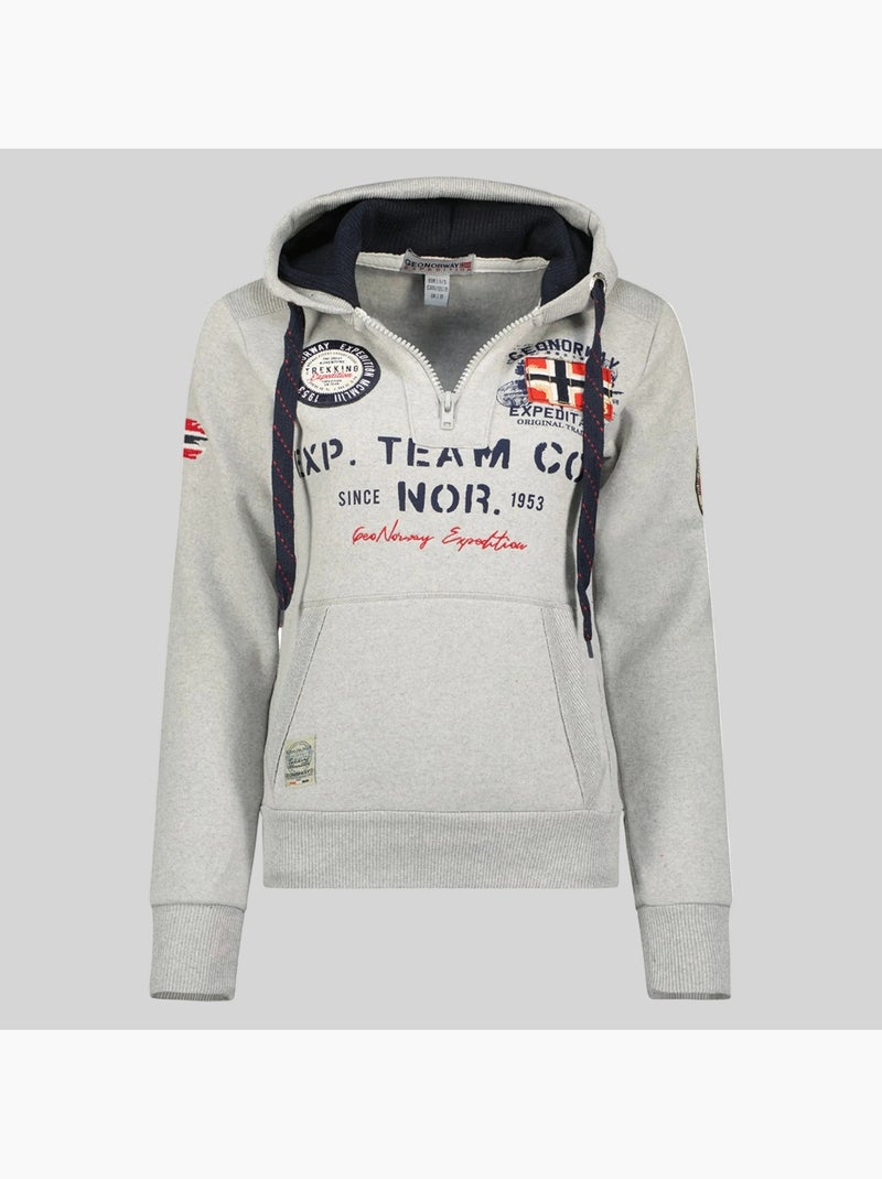 Sudadera con capucha goptaine – geographical norway Gris claro - Kiabi