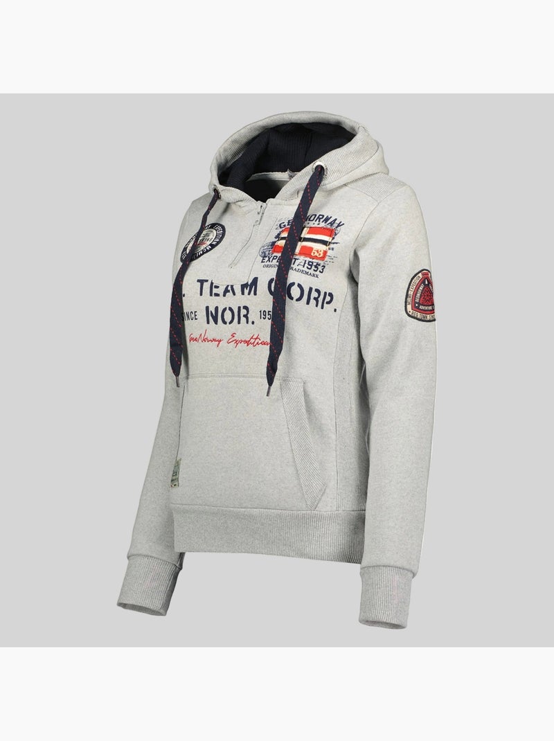 Sudadera con capucha goptaine – geographical norway Gris claro - Kiabi