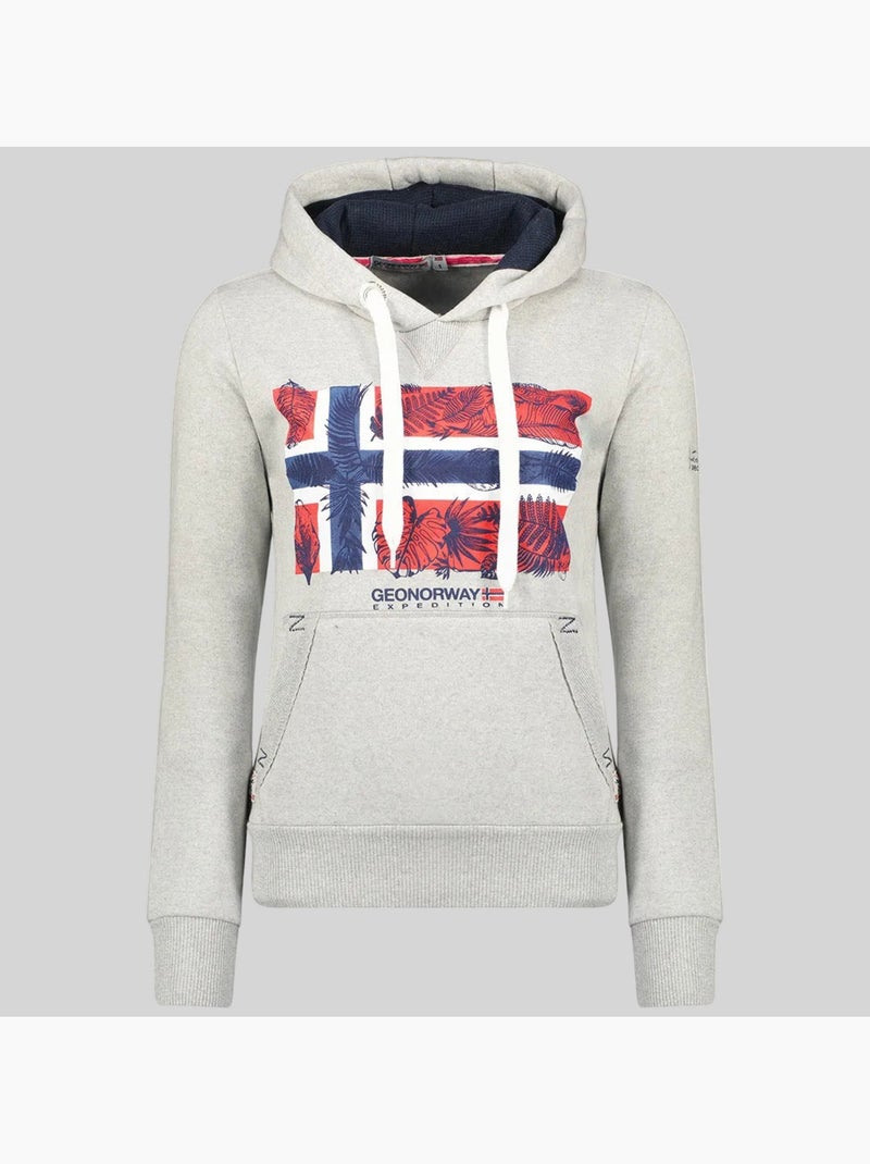 Sudadera con capucha gpalm – geographical norway Gris claro - Kiabi