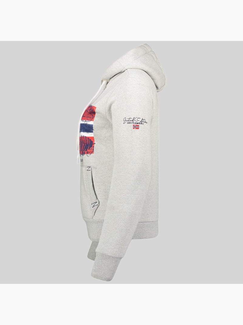 Sudadera con capucha gpalm – geographical norway Gris claro - Kiabi