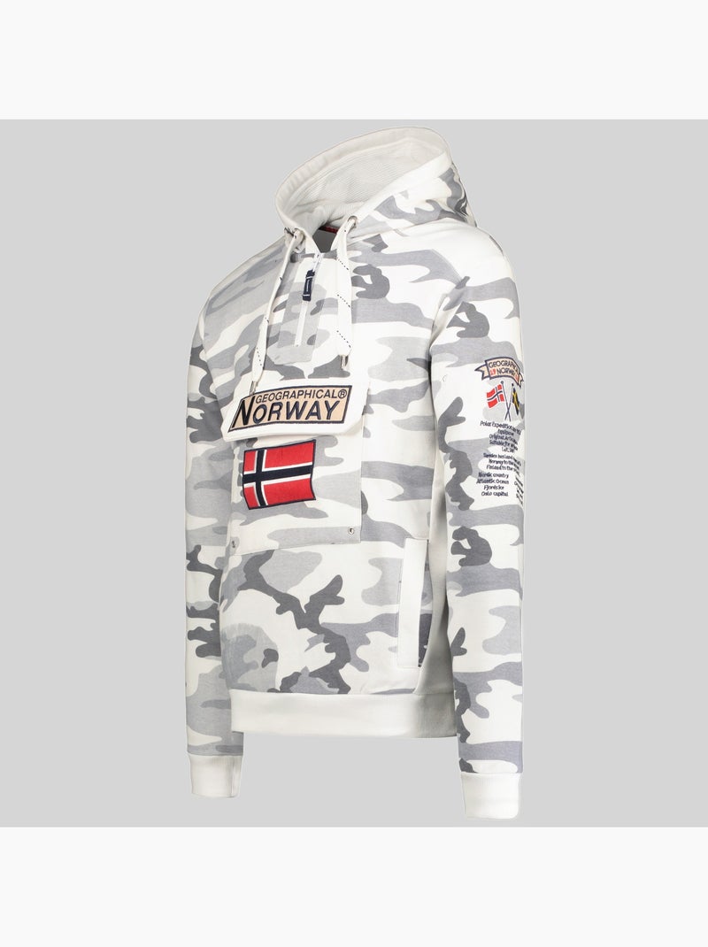 Sudadera con capucha gymclass camo – geographical norway Gris guijarro - Kiabi