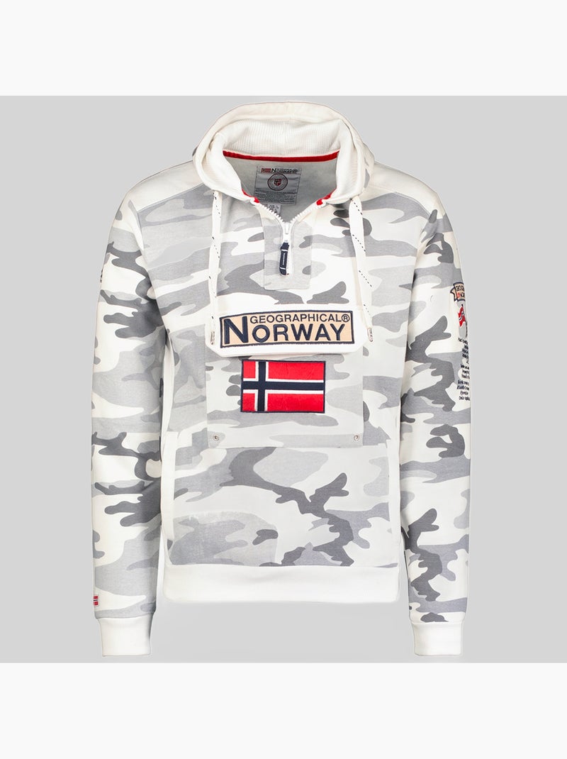 Sudadera con capucha gymclass camo – geographical norway Gris guijarro - Kiabi