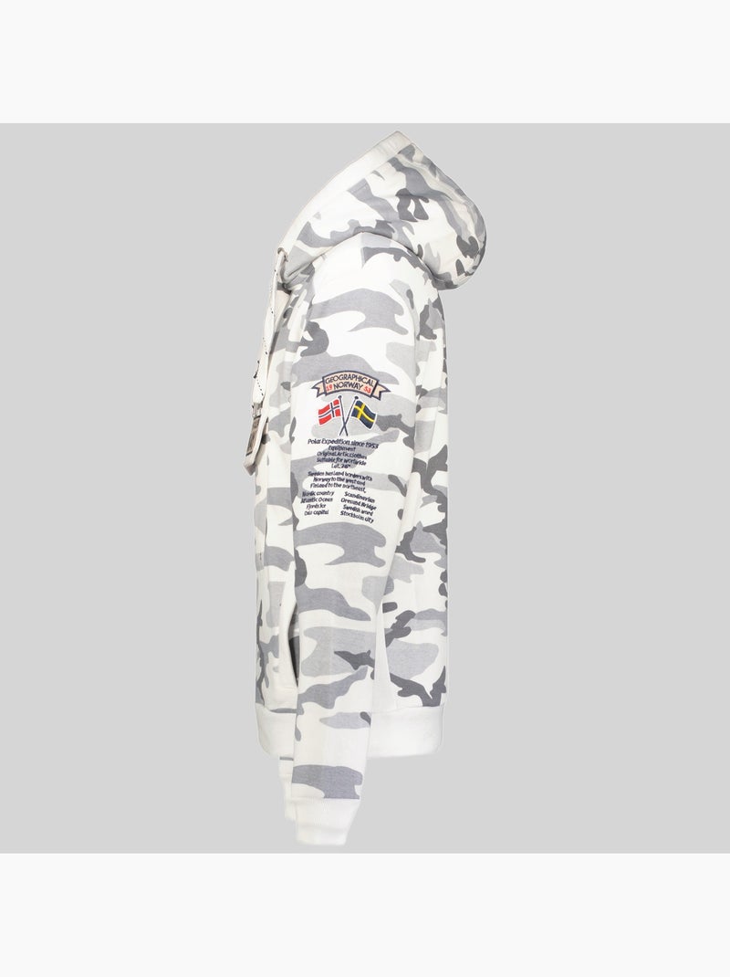 Sudadera con capucha gymclass camo – geographical norway Gris guijarro - Kiabi