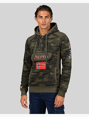 Sudadera con capucha gymclass camo – geographical norway