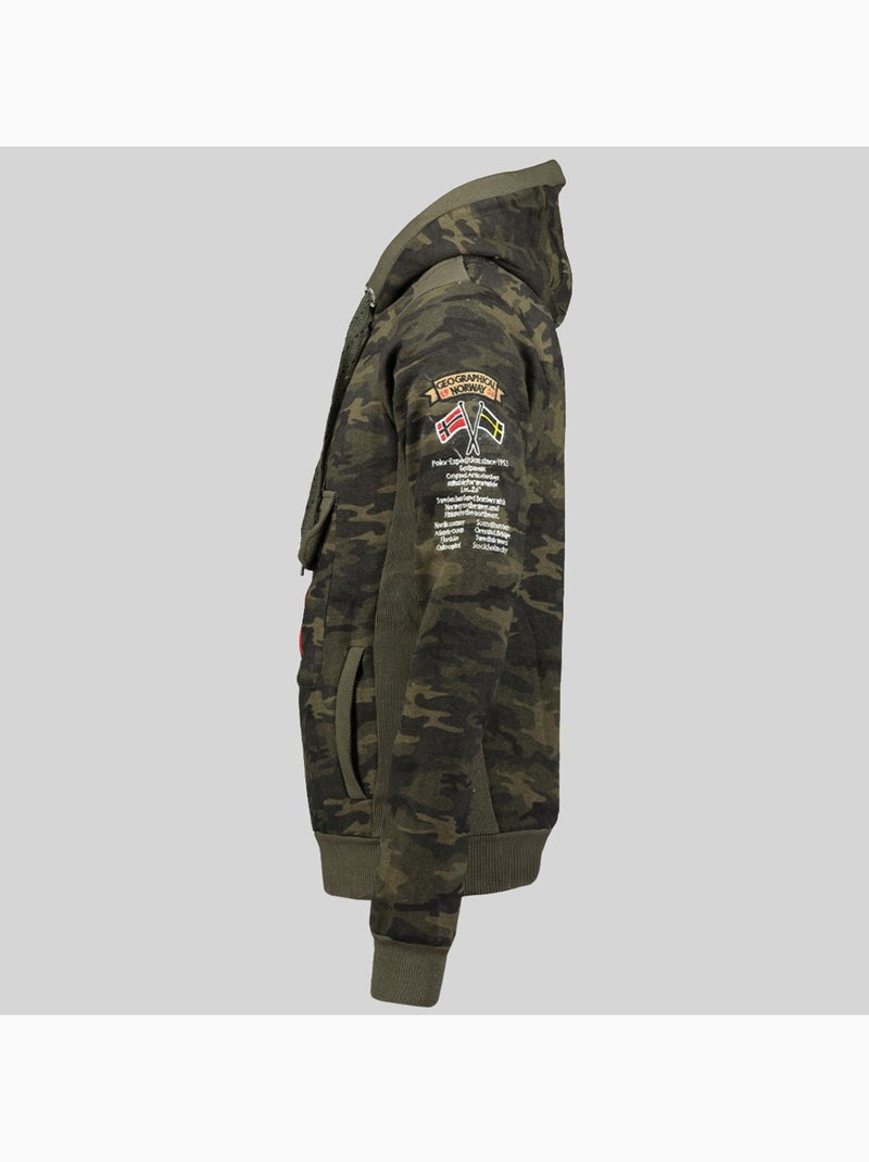 Sudadera con capucha gymclass camo – geographical norway Verde caqui - Kiabi