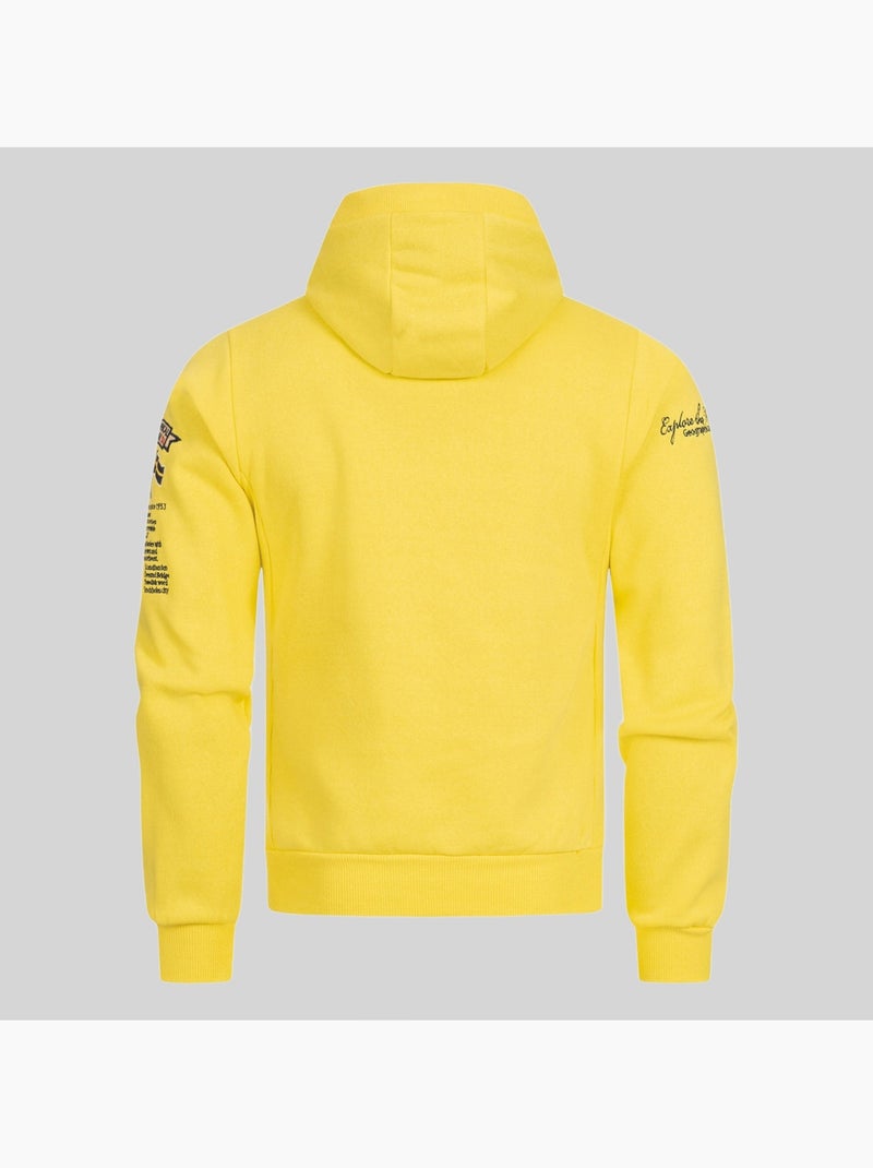 Sudadera con capucha gymclass fluo – geographical norway Amarillo fluorescente - Kiabi