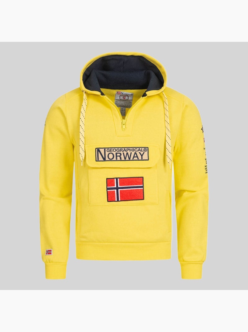 Sudadera con capucha gymclass fluo – geographical norway Amarillo fluorescente - Kiabi