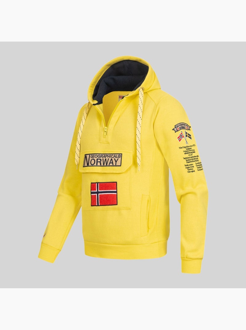 Sudadera con capucha gymclass fluo – geographical norway Amarillo fluorescente - Kiabi