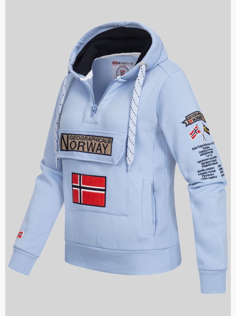 Sudadera con capucha gymclass – geographical norway Azul cielo - Kiabi