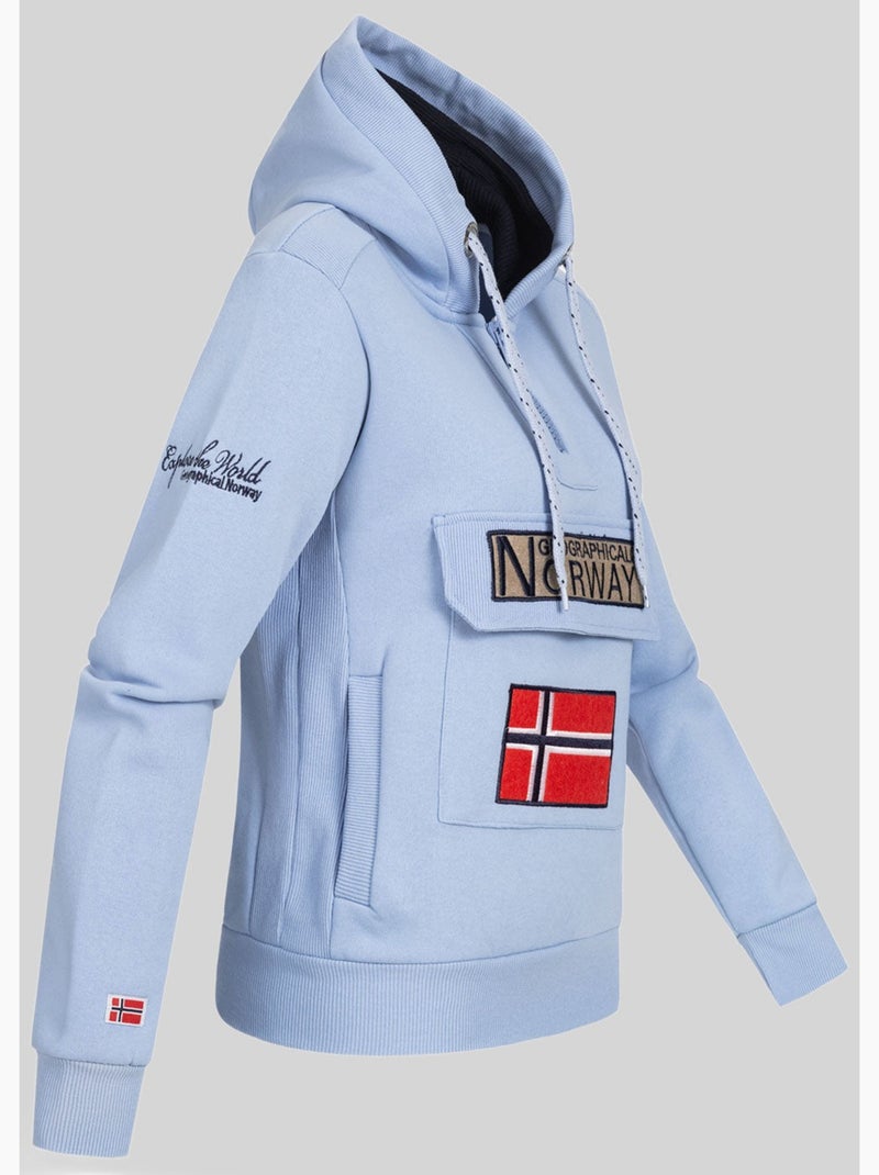 Sudadera con capucha gymclass – geographical norway Azul cielo - Kiabi