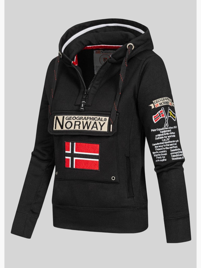 Sudadera con capucha gymclass – geographical norway Negro - Kiabi