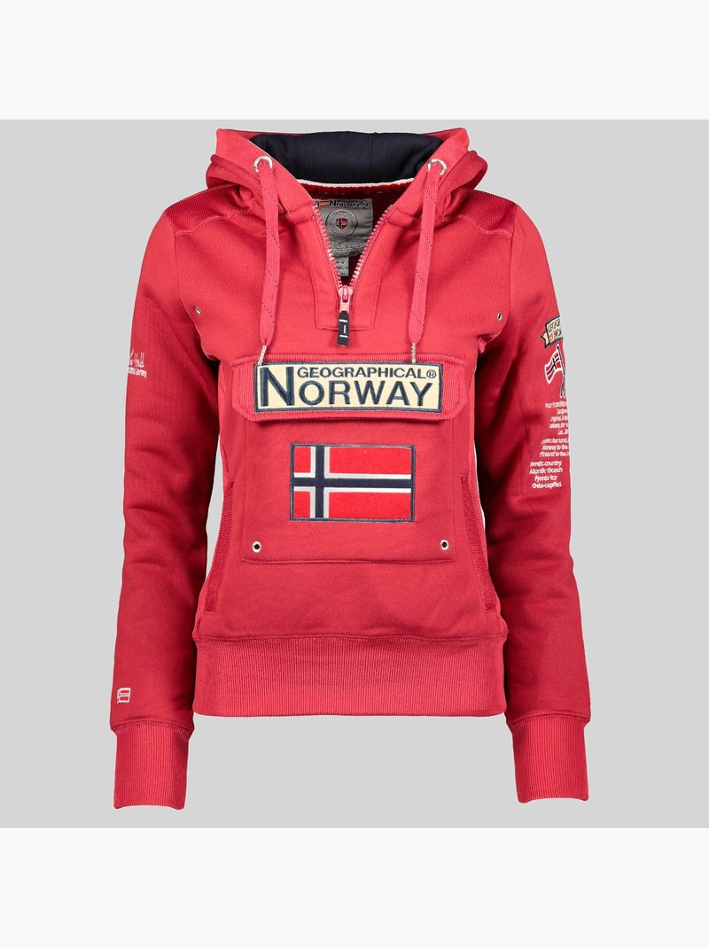 Sudadera con capucha gymclass – geographical norway Rojo granate - Kiabi