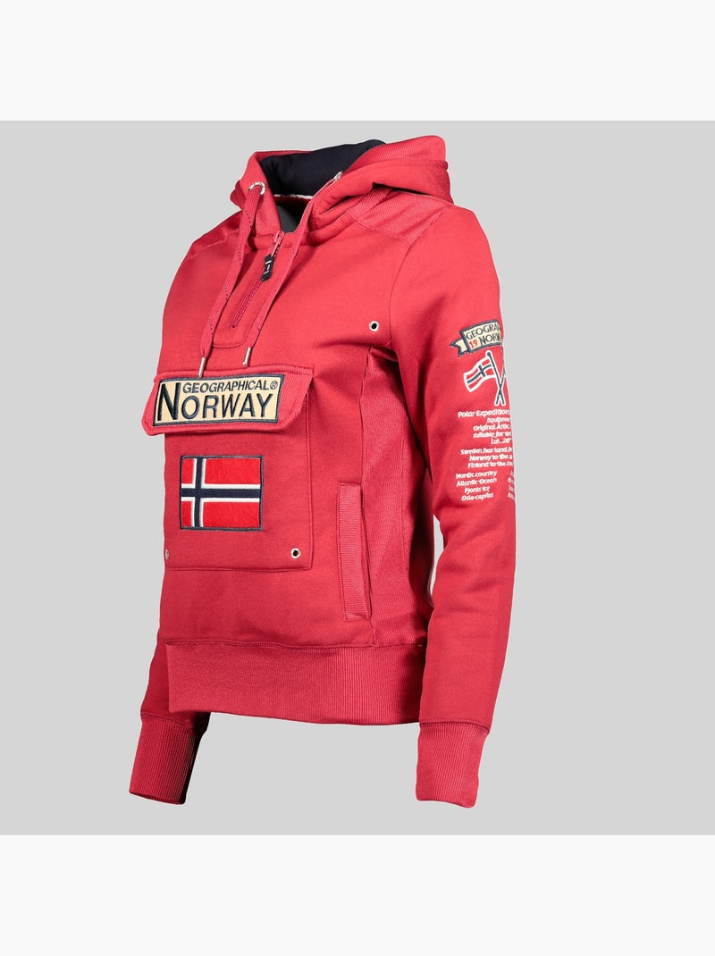 Sudadera con capucha gymclass – geographical norway Rojo granate - Kiabi