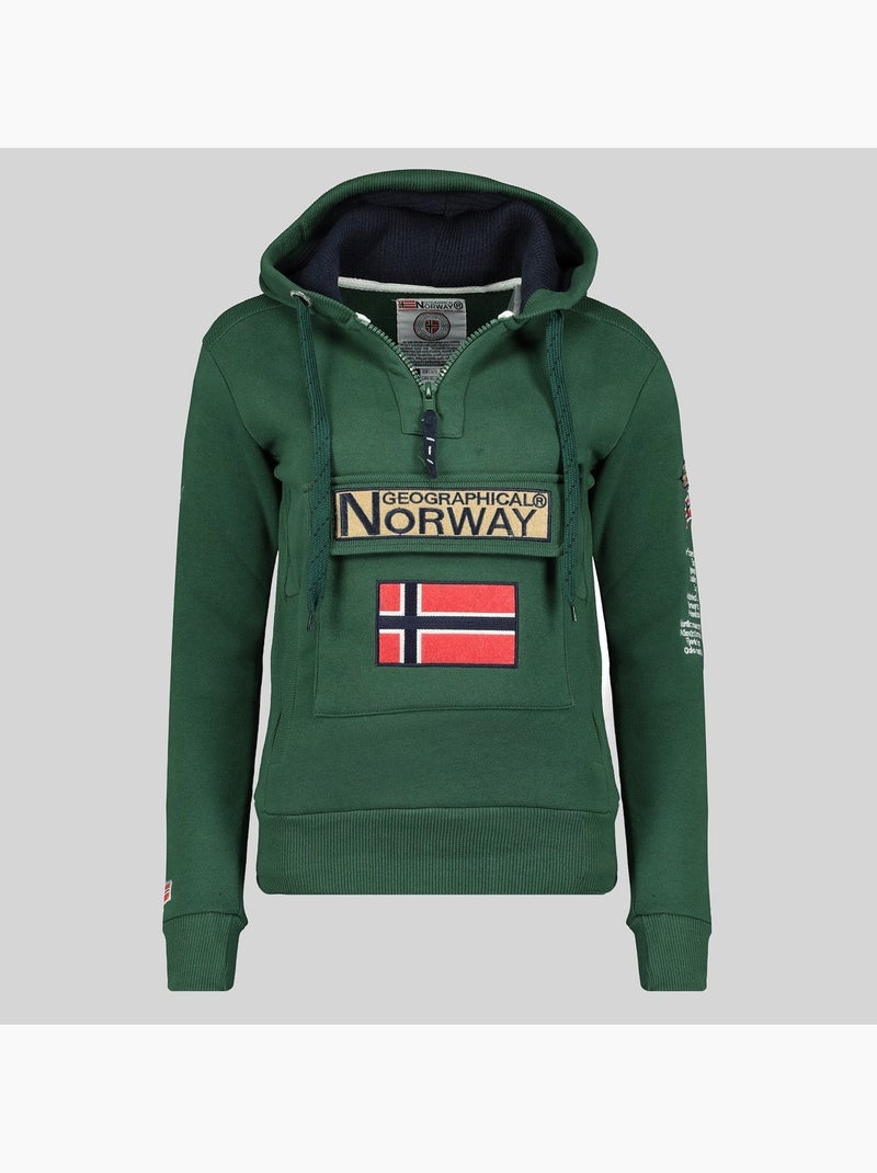 Sudadera con capucha gymclass – geographical norway Verde abeto - Kiabi