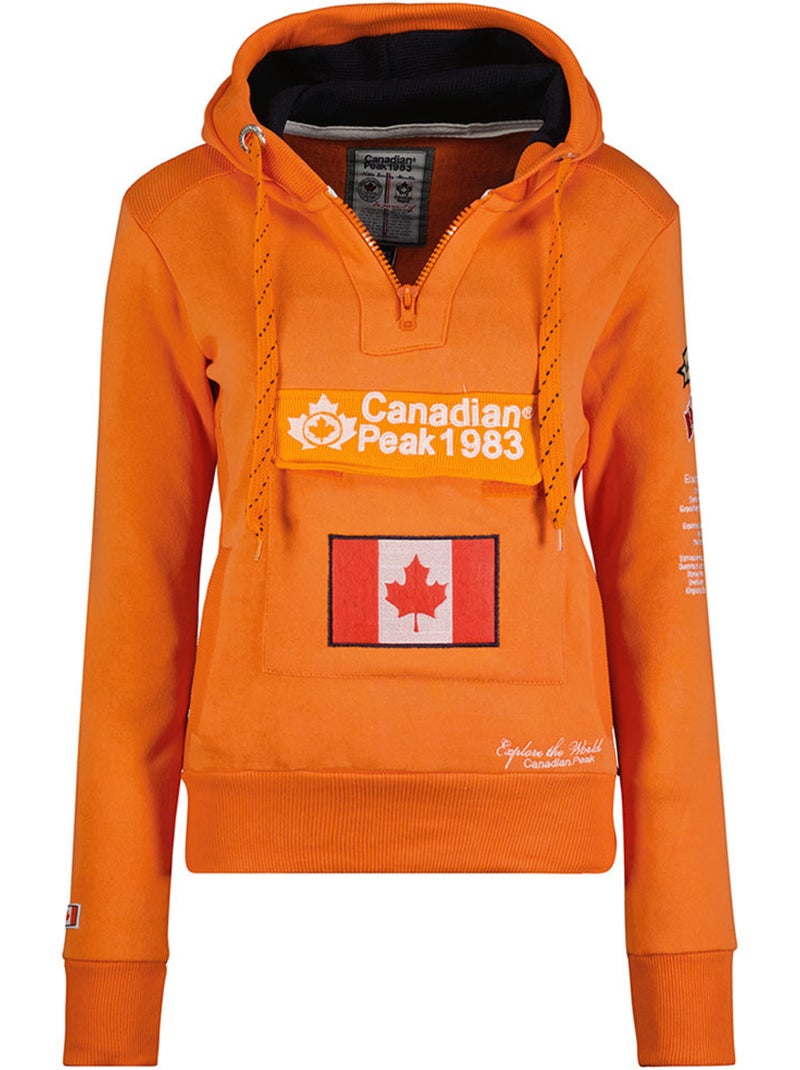 Sudadera con capucha gyrelle – canadian peak Naranja fluo - Kiabi