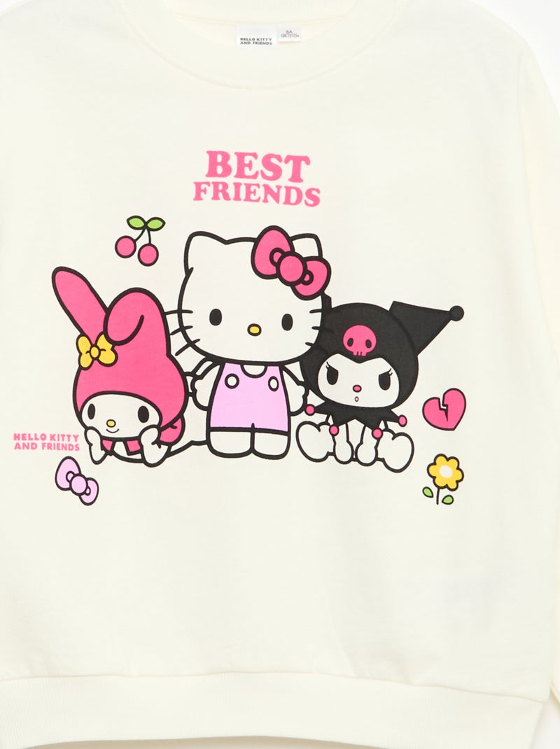 Sudadera con capucha 'Hello Kitty & Kuromi' cuello redondo Blanco - Kiabi