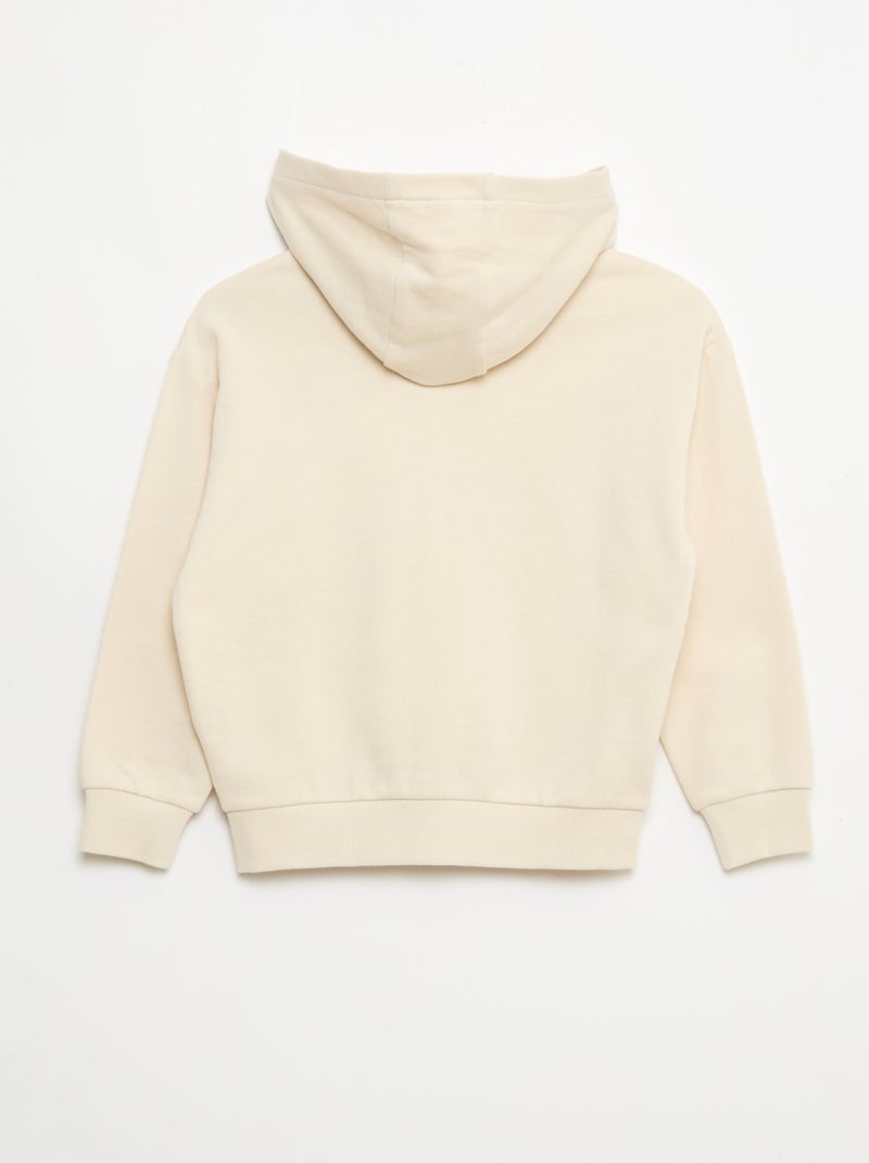 Sudadera con capucha holgada bordada Blanco - Kiabi
