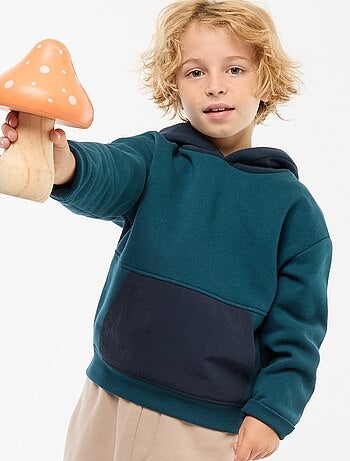Sudadera con capucha holgada en polar
