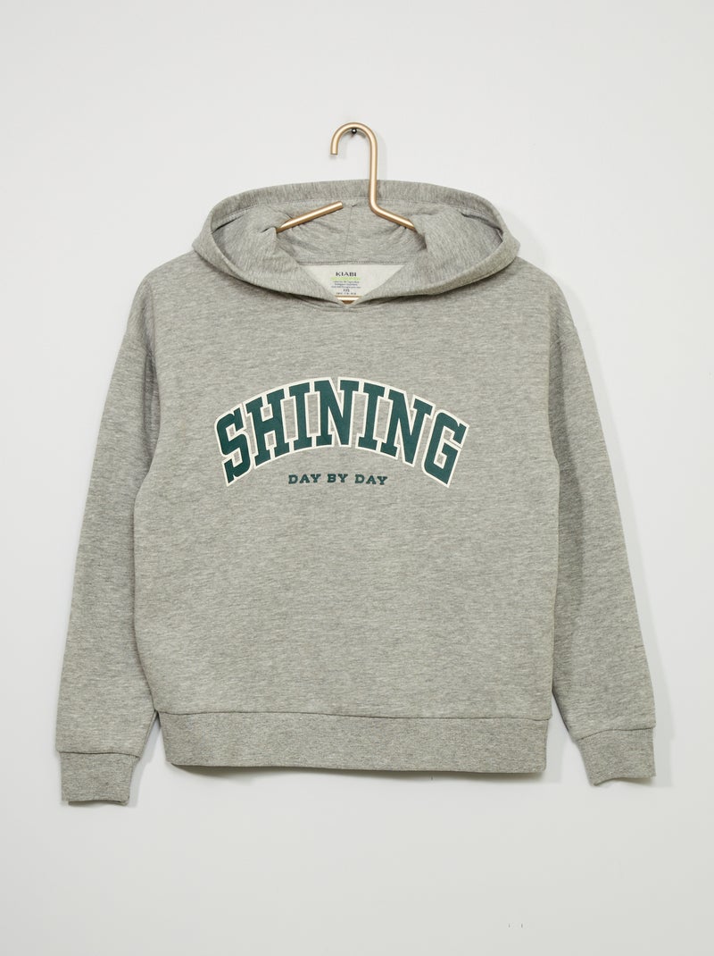 Sudadera con capucha inspiración campus GRIS - Kiabi