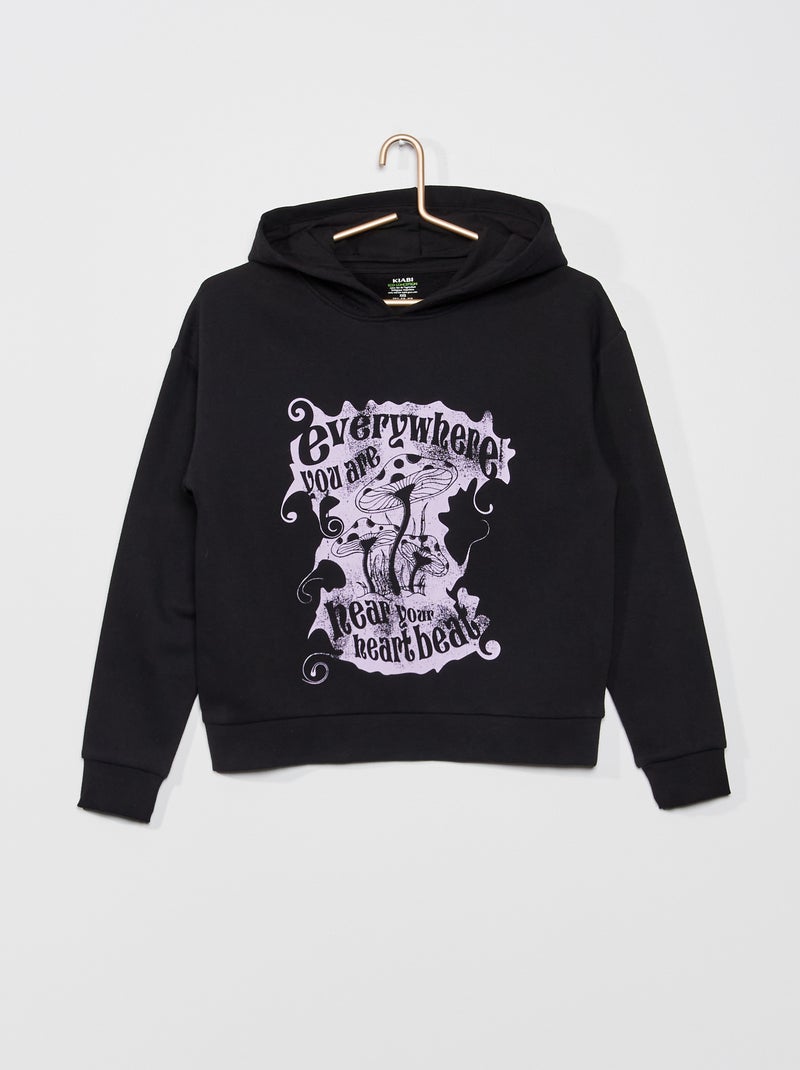 Sudadera con capucha inspiración campus NEGRO - Kiabi