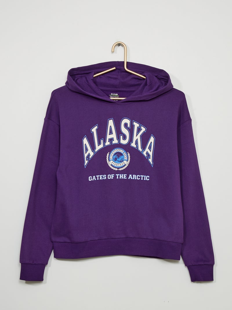 Sudadera con capucha inspiración campus PURPURA - Kiabi